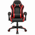 Gamingstuhl aus PU-Kunstleder Schwarz/Rot, 65 x 65 x 118–128 cm