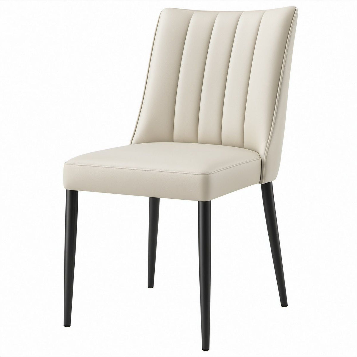 Hochlehner in Creme/Schwarz aus PU-Kunstleder und Stahl, 46 x 58 x 96 cm