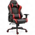 Ergonomischer Gamingstuhl in Rennsitzform mit Fußstütze, Schwarz/Rot, 68 x 68 x 125–135 cm