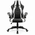 Gamingstuhl in Racingform Schwarz/Weiß aus PU-Kunstleder, 68 x 70 x 125–135 cm