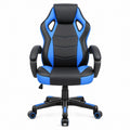 Gaming-Drehstuhl Schwarz/Blau aus PU-Kunstleder, 65 x 65 x 112–122 cm